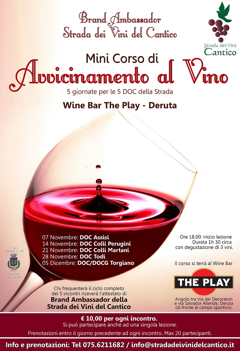 Mini-corso di avvicinamento al Vino - Brand Ambassador Strada dei Vini del Cantico